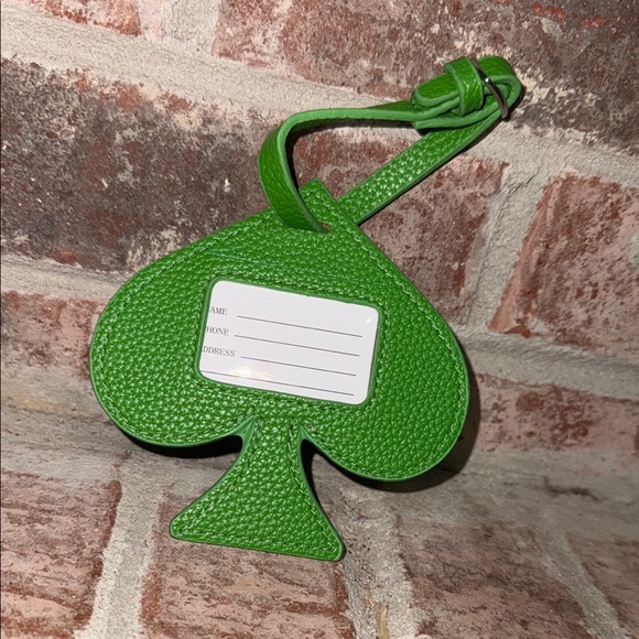 Kate Spade Green Spade-Shaped Bag Tag - Picture 5 of 6